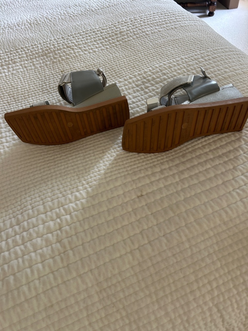 United Nude Neutral Gray-Tan Wedge Sandals - Picture 3 of 5